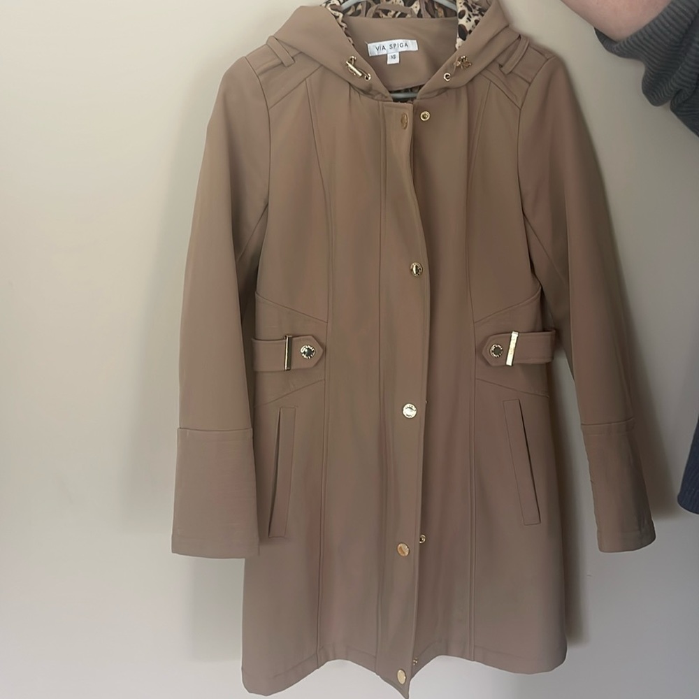 Via Spiga Trench Coat Water Resistant Camel
